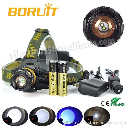 Outdoor 10W Blue Light Rechargeable LED Headlamp for Fishing
